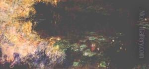 Reflections of Clouds on the Water-Lily Pond (tryptich, right panel) by Claude Oscar Monet
