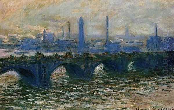Waterloo Bridge Misty Morning - view 1