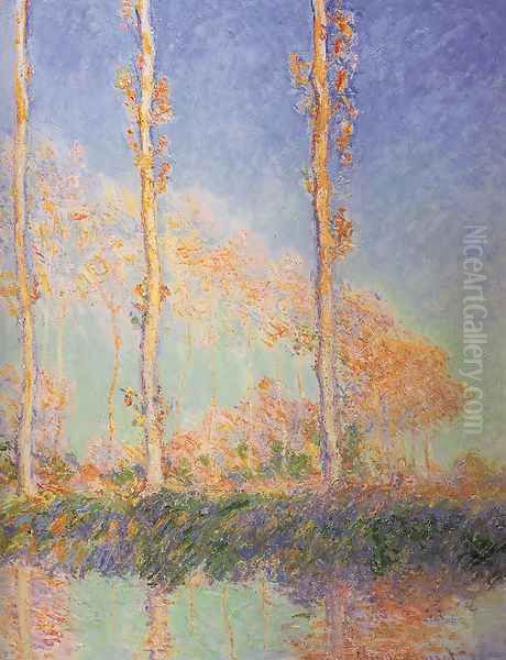 Les Peupliers, trois arbres roses, automne (Poplars) by Claude Oscar Monet