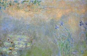 Water-Lily Pond with Irises by Claude Oscar Monet