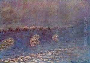 Waterloo Bridge, Effect of Sun in the Mist by Claude Oscar Monet