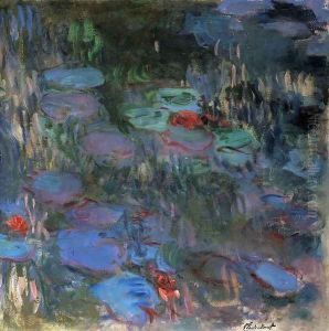 Water-Lilies, Reflections of Weeping Willows (right half) by Claude Oscar Monet