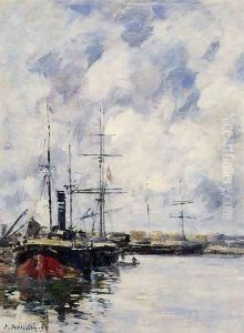 A Corner of the Deauville Basin 1894-1897 by Claude Oscar Monet