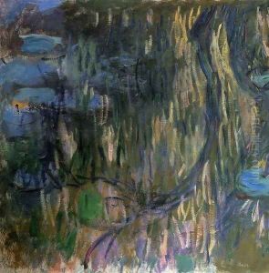 Water-Lilies, Reflections of Weeping Willows (left half) by Claude Oscar Monet