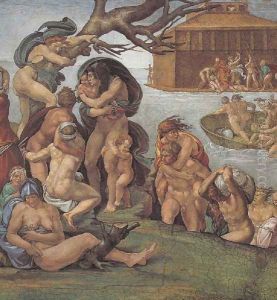 Ceiling Of The Sistine Chapel Genesis Noah 7 9 The Flood Left View