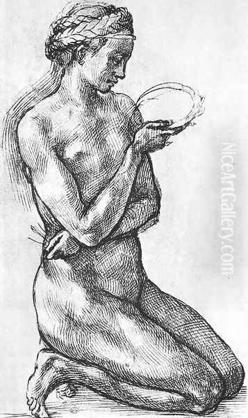 Nude Woman on her Knees - view 1