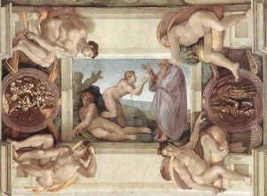 Creation of Eve (with ignudi and medallions) 1509-10
