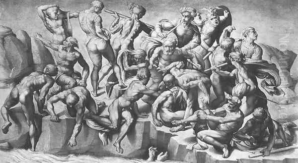 Battle Of Cascina (Part) 1505 by Michelangelo Buonarroti