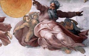 Creation of the Sun, Moon, and Plants (detail-1) 1511