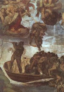 Last Judgement, detail of the Boatman Charon 1536-41