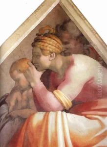 Ancestors of Christ- figures (5) (detail) 1511 by Michelangelo Buonarroti