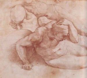 Two Figures (Study for The Last Judgement) by Michelangelo Buonarroti