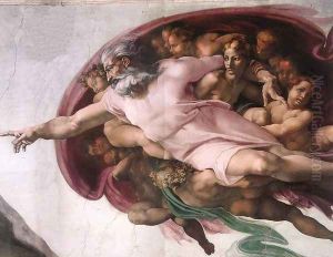 Creation of Adam (detail-2) 1510 by Michelangelo Buonarroti