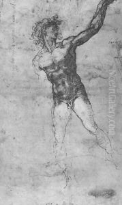 Male Nude Study For The Battle Of Cascina by Michelangelo Buonarroti