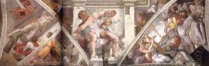 Frescoes above the altar wall 1508-12 by Michelangelo Buonarroti