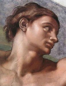 Ceiling of the Sistine Chapel: Genesis, The Creation of Adam [Adam's face]
