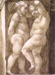 Putti (2) 1511 by Michelangelo Buonarroti