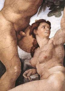 The Fall and Expulsion from Garden of Eden (detail-4) 1509-10 by Michelangelo Buonarroti
