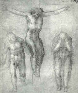 Study For Christ On The Cross With Mourners Study For Christ On The Cross With Mourners