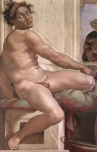 Ignudo -6 1509 by Michelangelo Buonarroti
