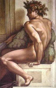 Ignudo -1 1509 by Michelangelo Buonarroti