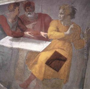 Punishment of Haman (detail-1) 1511 by Michelangelo Buonarroti