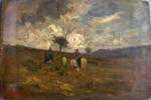 ''campagna Piemontese Con Gruppo Di Pastorelle Epecore''. by Carlo Follini