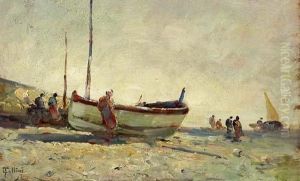 Pescatori In Riva Al Mare by Carlo Follini