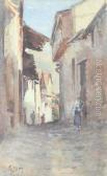 Strada Di Paese Con Figure - view 1