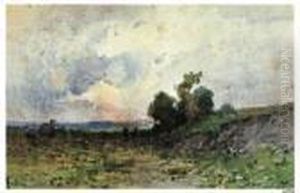 "paesaggio Con Figure" 1916 by Carlo Follini