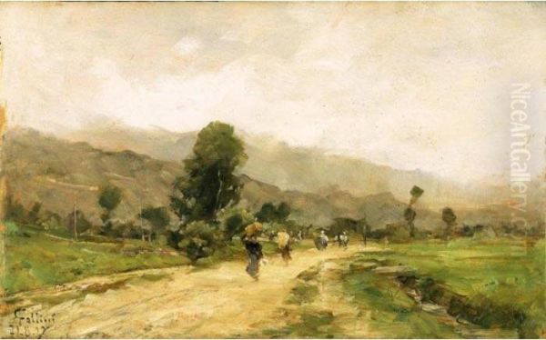 Strada Di Campagna Con Contadine - view 1