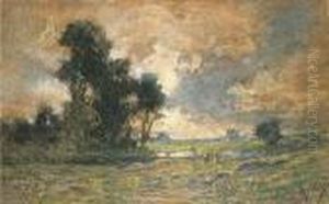Paesaggio Con Figure by Carlo Follini