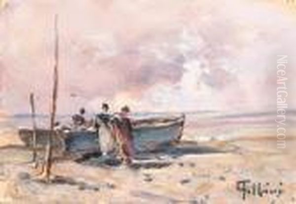 Barche E Figure Sulla Spiaggia - view 1