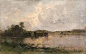 Paesaggio Con Figure by Carlo Follini