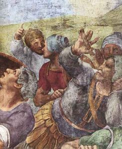 The Conversion of Saul (detail-2) 1542-45 by Michelangelo Buonarroti