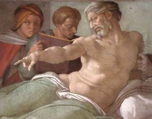 Punishment of Haman (detail-2) 1511 by Michelangelo Buonarroti