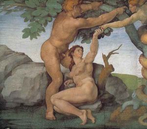 Ceiling of the Sistine Chapel: Genesis, The Fall and Expulsion from Paradise - The Original Sin by Michelangelo Buonarroti