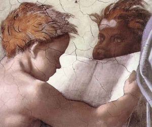 The Delphic Sibyl (detail-2) 1509 by Michelangelo Buonarroti