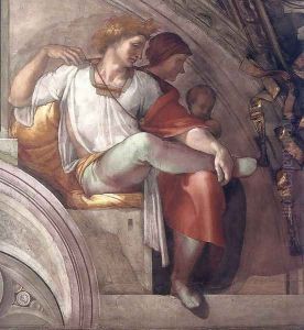 Eleazar - Matthan (detail-3) 1511-12 by Michelangelo Buonarroti