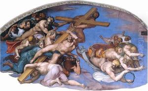 Last Judgment (detail-10) 1537-41 by Michelangelo Buonarroti