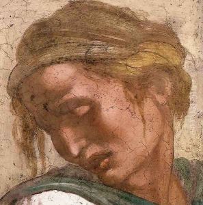 Jeremiah (detail-2) 1511 by Michelangelo Buonarroti