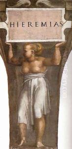 Jeremiah (detail-3) 1511 by Michelangelo Buonarroti