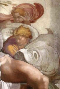 Jonah (detail-3) 1511 by Michelangelo Buonarroti