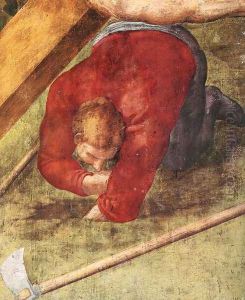 Martyrdom of St Peter (detail-4) 1546-50 by Michelangelo Buonarroti