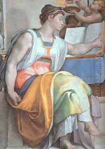 The Erythraean Sibyl (detail-3) 1508-12 by Michelangelo Buonarroti