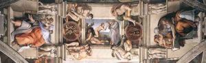 The ceiling (detail-1) 1508-12 by Michelangelo Buonarroti