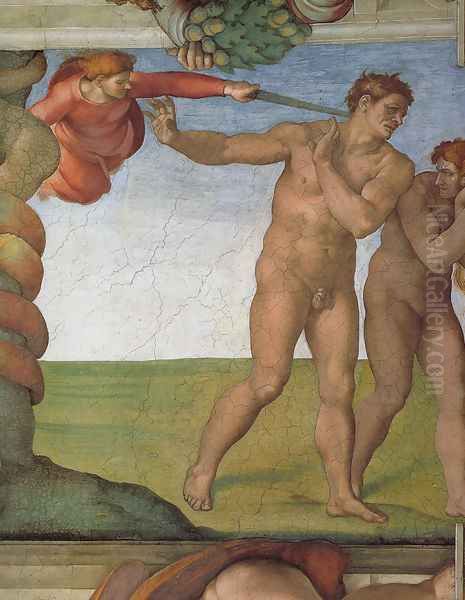 Ceiling of the Sistine Chapel: Genesis, The Fall and Expulsion from Paradise - The Expulsion - view 1