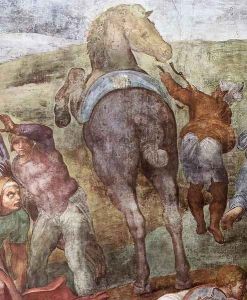 The Conversion of Saul (detail-1) 1542-45 by Michelangelo Buonarroti