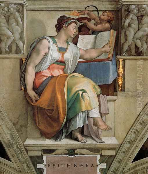 Ceiling of the Sistine Chapel: Sybils: Erithraea - view 1