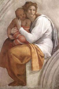 Zerubbabel - Abiud - Eliakim (detail-1) 1511-12 by Michelangelo Buonarroti